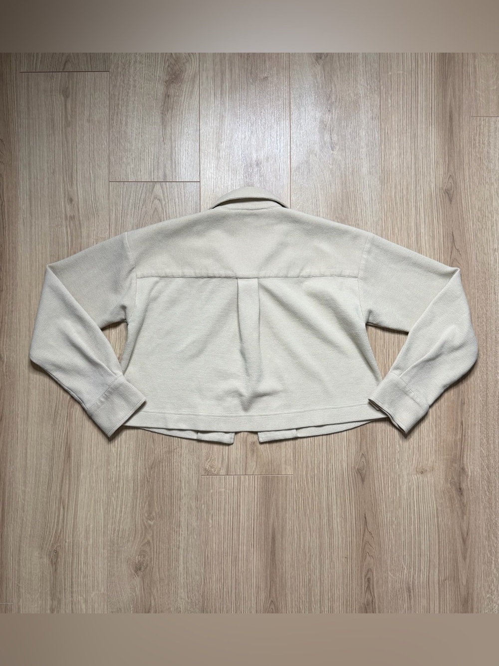 Monrow Oversized Cropped Ribbed Knit Collared Jacket Size Small - Picture 4 of 4